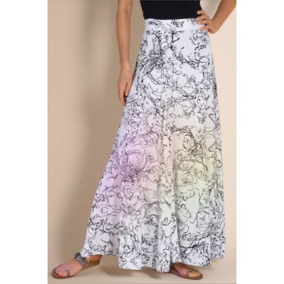 SOFT SURROUNDINGS Skirt Amaranth PM Abstract Modern Artsy Elastic Back Waist - Picture 1 of 14